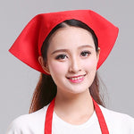 ウェイター男女兼用キッチン作業ターバン帽三角スカーフシェフ帽、調節可能