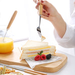 3-in-1 スプーン・箸・フォーク カトラリーセット 三点セット クリエイティブ 学生用 携帯用食器 木製ハンドルスプーン・フォーク・箸三点セット 木製スプーン・箸二点セット