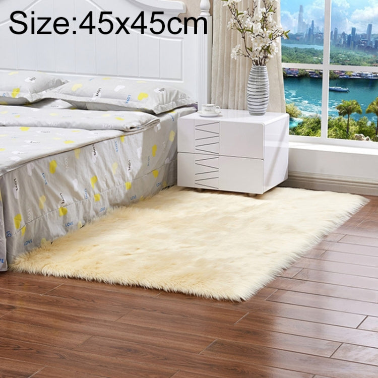 Luxury Rectangle Square Soft Artificial Wool Sheepskin Fluffy Rug Fur Carpet, 80x180cm, 45x45cm, 100x180cm, 55x55cm