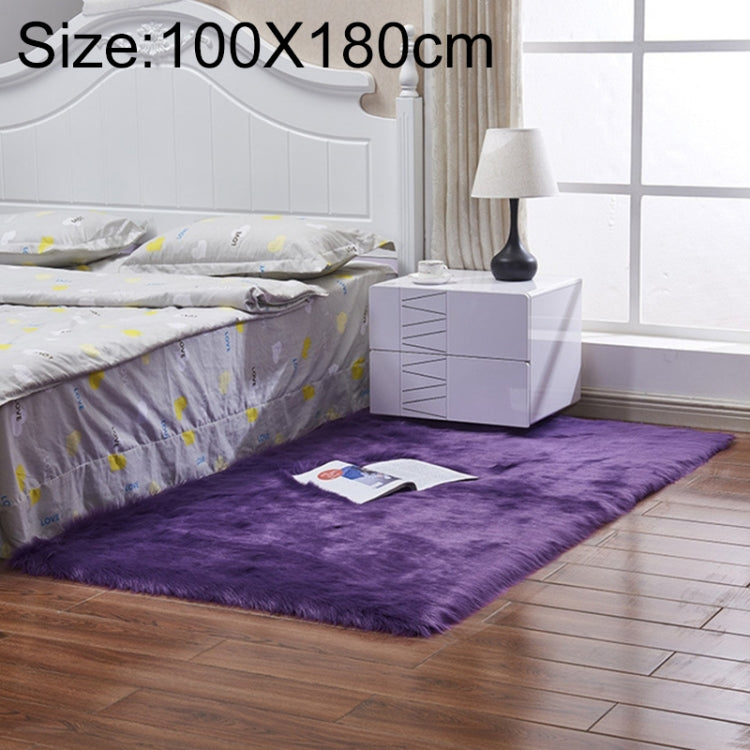 Luxury Rectangle Square Soft Artificial Wool Sheepskin Fluffy Rug Fur Carpet, 80x180cm, 45x45cm, 100x180cm, 55x55cm