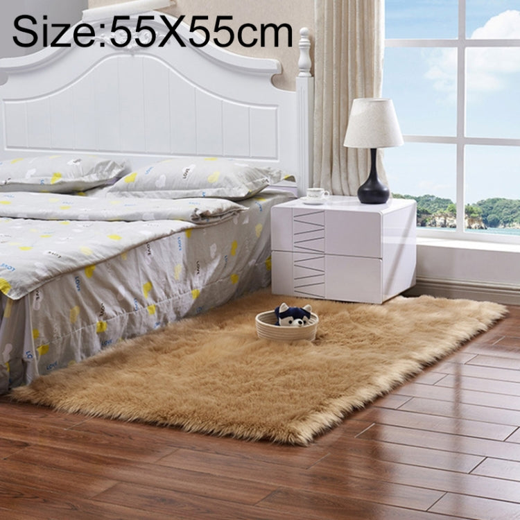 Luxury Rectangle Square Soft Artificial Wool Sheepskin Fluffy Rug Fur Carpet, 80x180cm, 45x45cm, 100x180cm, 55x55cm