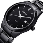 CURREN 8106 ファッション ビジネス カレンダー 防水 フルスチール クォーツ時計、ブラックケース ブラック文字盤、ホワイトケース ブラック文字盤、ブラックケース ホワイト文字盤、ホワイトケース ホワイト文字盤