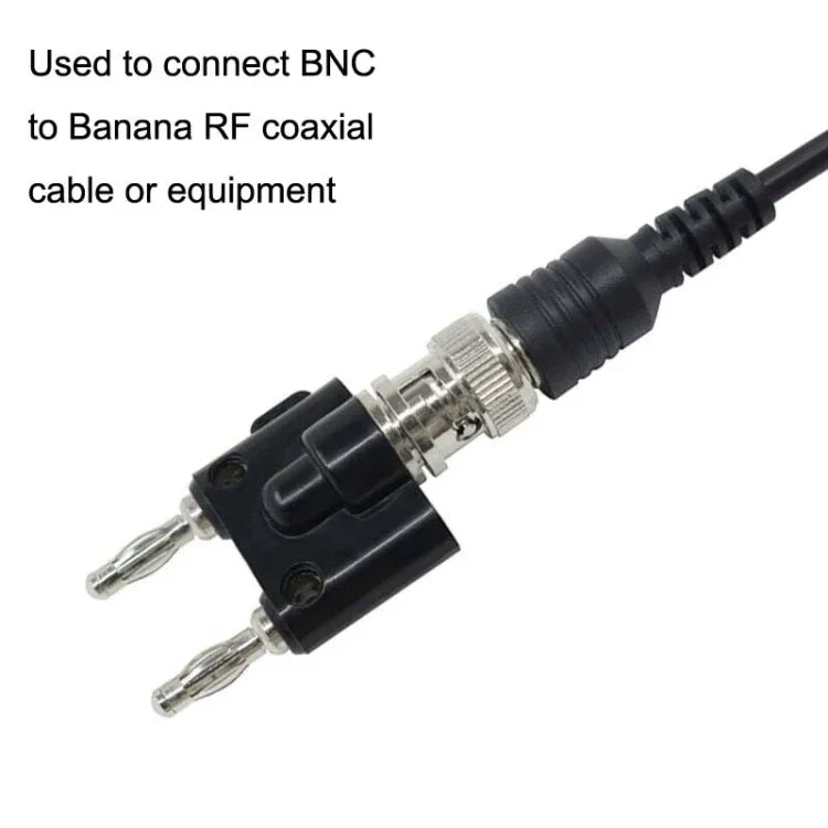 5個セット BNCメスからデュアルバナナプラグアダプター バインディングオスコネクター、BNCメスからデュアルバナナオス