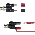 5個セット BNCオスプラグから2つのバナナジャックメスコネクター RFアダプター、BNCオスから2つのバナナメス