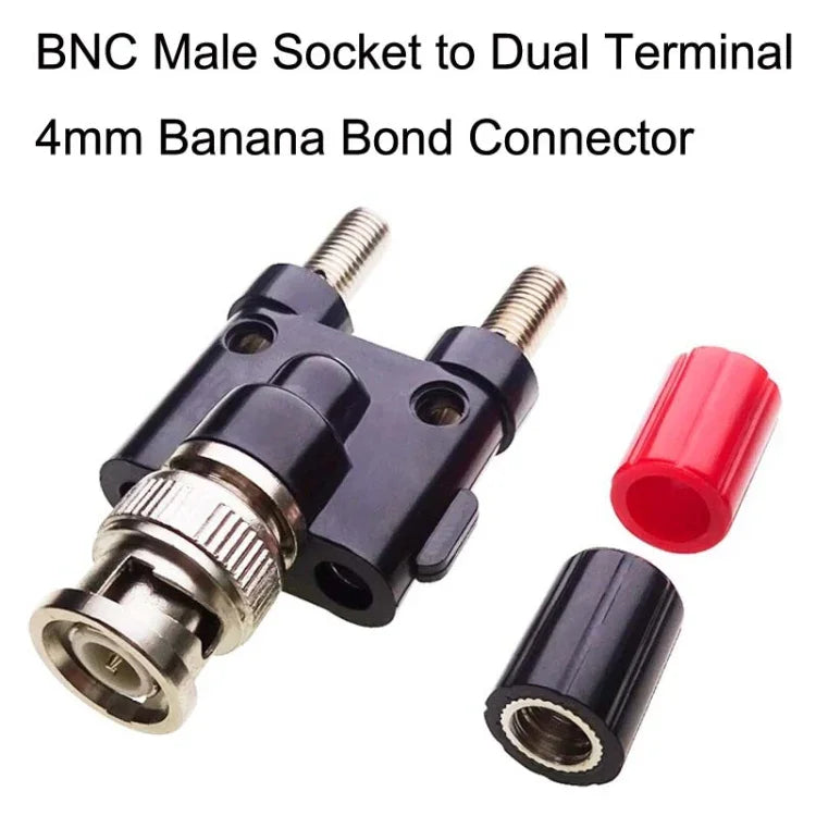 5個セット BNCオスプラグから2つのバナナジャックメスコネクター RFアダプター、BNCオスから2つのバナナメス