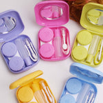5個セットミニスクエアプラスチックコンタクトレンズケース鏡付き