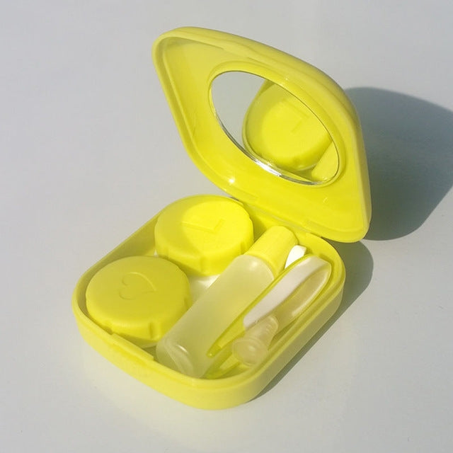 5個セットミニスクエアプラスチックコンタクトレンズケース鏡付き