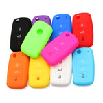 2 PCS Silicone Car Key Cover Case for Volkswagen Golf, Blue, Dark Blue, Pink, Green, Black, Orange, Purple, Red, White, Yellow