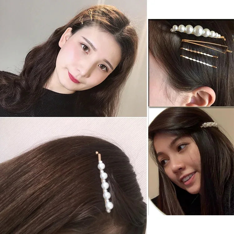 ファッションジュエリー ヘアピン クリップ メッキ 女性用 パールヘアクリップ ブライダルヘッドドレス
