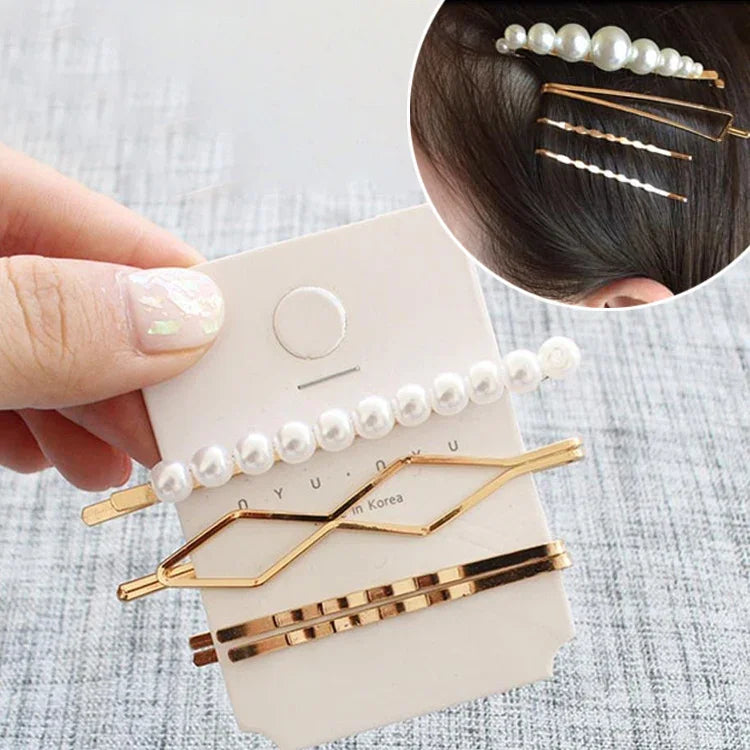 ファッションジュエリー ヘアピン クリップ メッキ 女性用 パールヘアクリップ ブライダルヘッドドレス