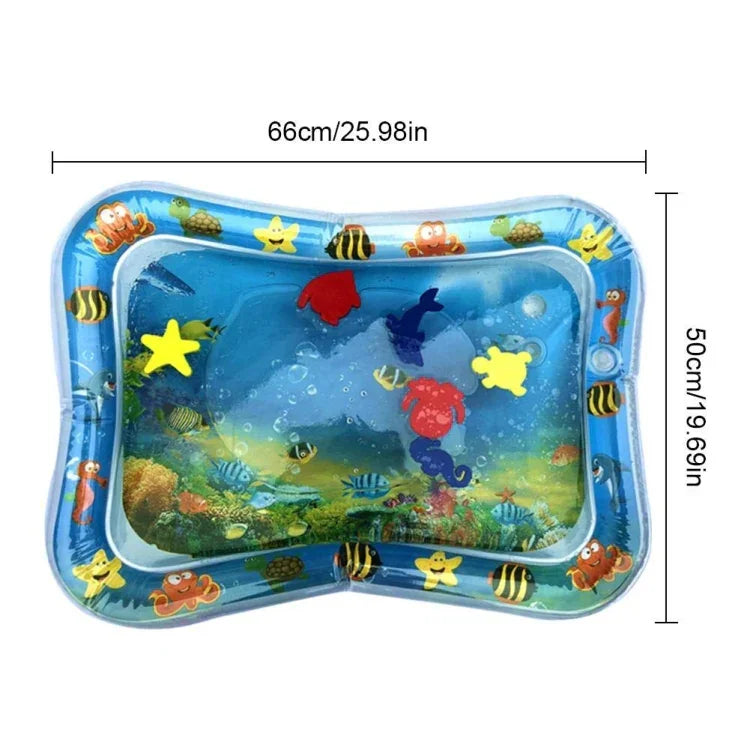ベビー用インフレータブル水族館遊びクッション うつ伏せパッドおもちゃマット、ライトブルー 66*50cm、ホワイト 60*50cm、ブルー 60*50cm