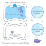 ベビー用インフレータブル水族館遊びクッション うつ伏せパッドおもちゃマット、ライトブルー 66*50cm、ホワイト 60*50cm、ブルー 60*50cm