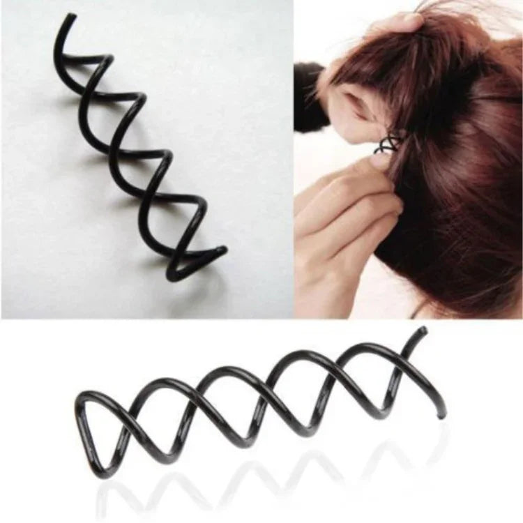 5個セット スパイラルヘアピン ヘアアクセサリーヘアピンスパイラルチャックヘアピン ヘッドYラウンドピン形状ヘッドバンド