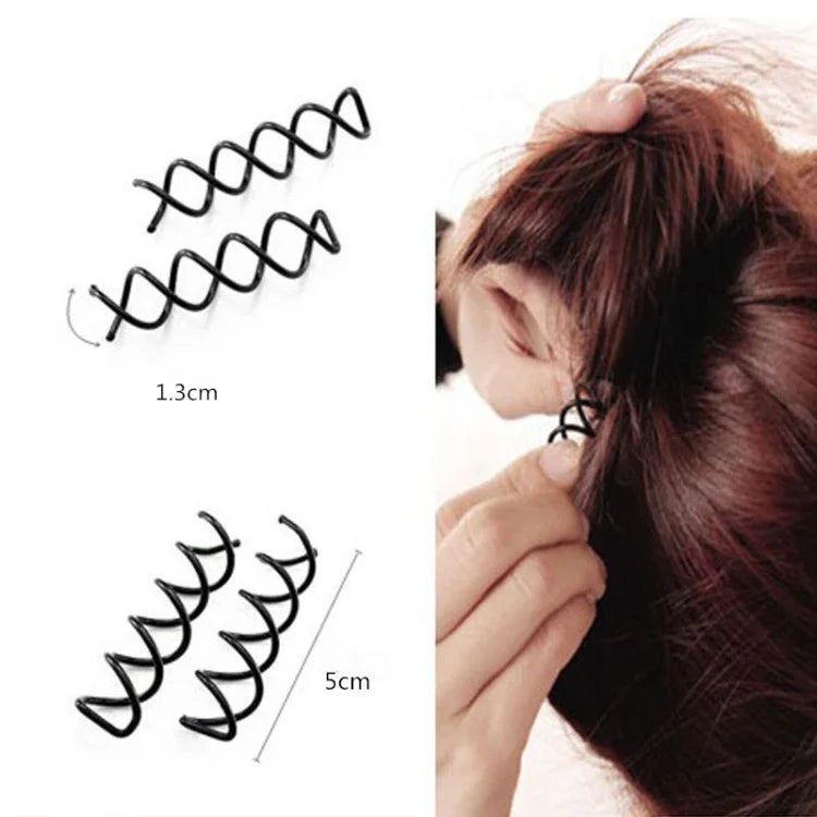 5個セット スパイラルヘアピン ヘアアクセサリーヘアピンスパイラルチャックヘアピン ヘッドYラウンドピン形状ヘッドバンド