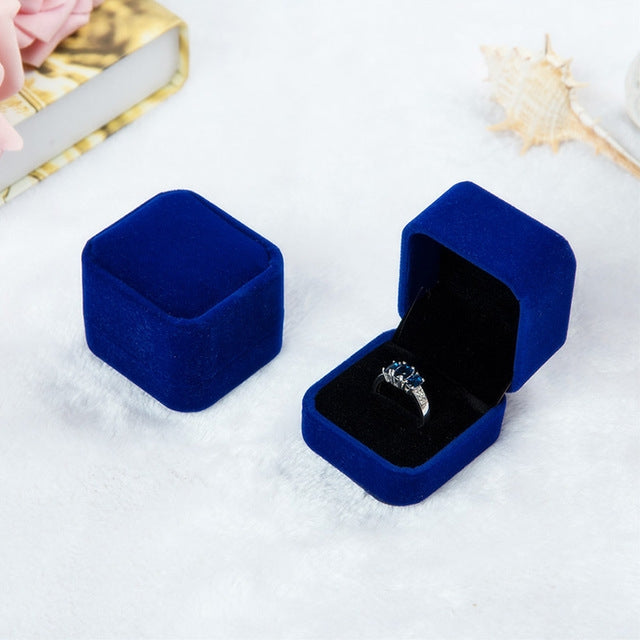 3点セット ウェディング ジュエリー アクセサリー スクエア ベルベット ジュエリーボックス ジュエリー ディスプレイケース ギフトボックス リング イヤリング ボックス