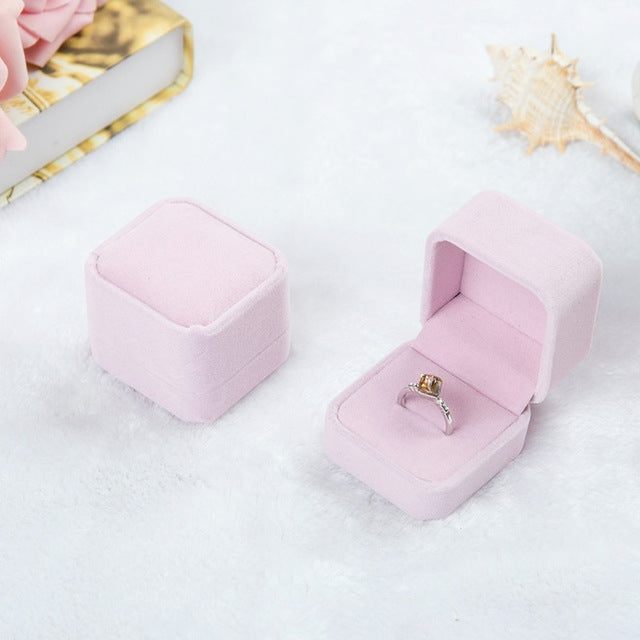 3点セット ウェディング ジュエリー アクセサリー スクエア ベルベット ジュエリーボックス ジュエリー ディスプレイケース ギフトボックス リング イヤリング ボックス