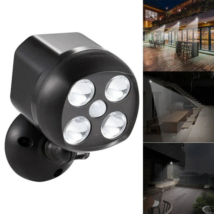 3W 4個LED SMD 3535屋外照明ワイヤレスモーションセンサー屋外スポットライトLED壁掛けライト