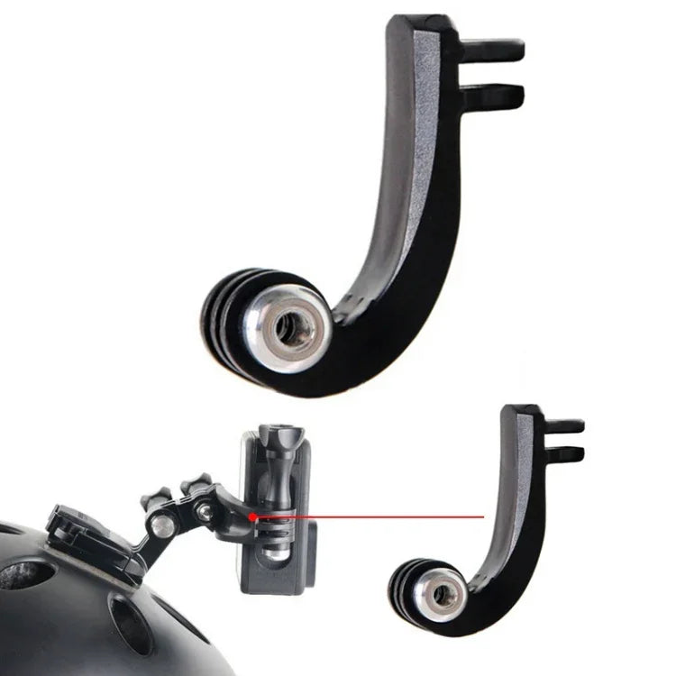 Sports Camera Accessories For GoPro HERO11 Black / HERO9 Black / DJI Osmo Action 3, Center Vertical Bend Arm, Arc Extension Rod, Centered Universal Bend Arm, 1/4 Transfer Head