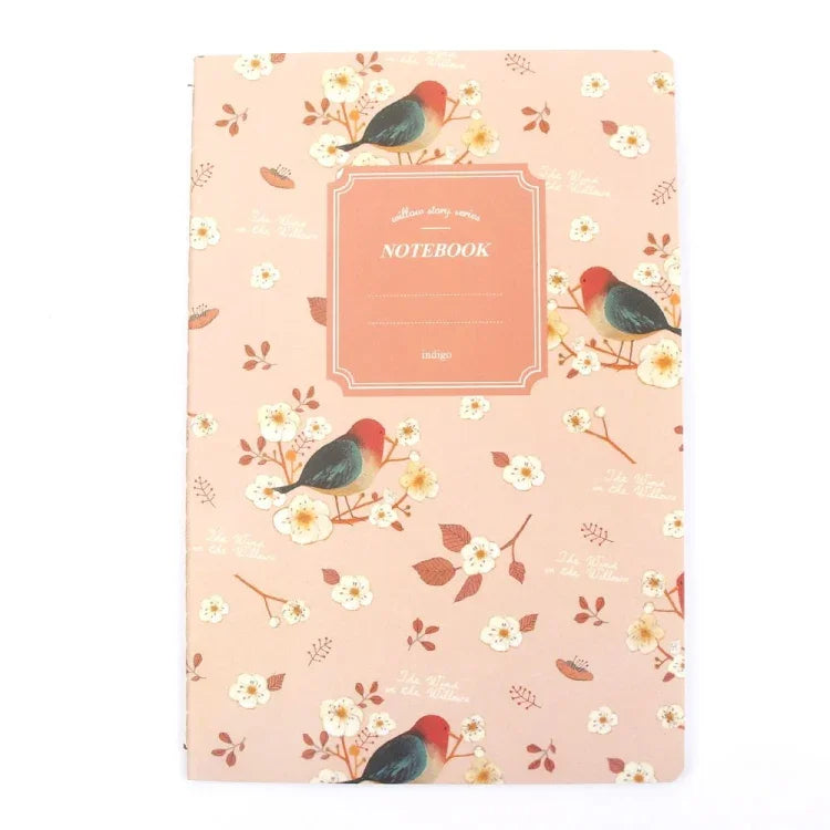 G12G108 かわいい自然の花鳥動物ノートブック 絵画日記帳 ジャーナル記録 オフィス学校用品、ランダムカラー配送、G12G108
