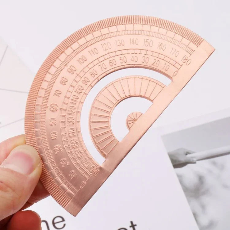 分度器付き定規 描画測定数学ツール 学生用文房具 金属角度定規、金属角度定規