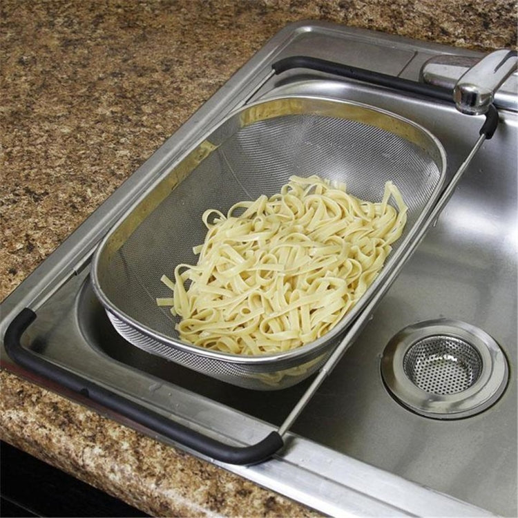 ステンレス折りたたみ式フィルター キッチンツール 排水用 家庭用伸縮野菜果物バスケット、24x34x11cm、18x27x11cm