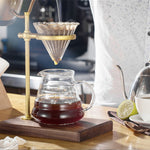 木製ベースハンドコーヒーフィルターホルダー 調節可能フィルターホルダー ゴム製木材、スパードウッド
