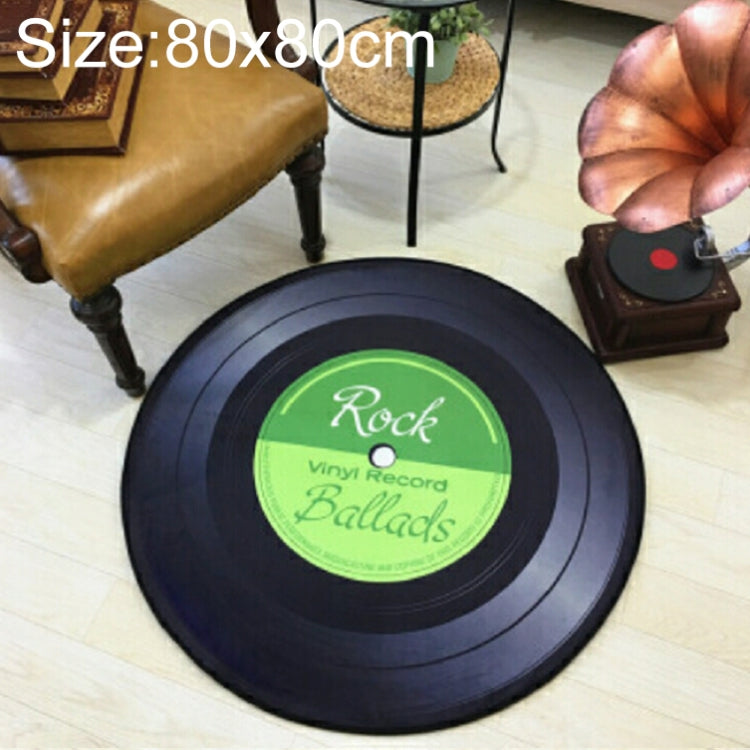 クリエイティブレトロ3D DVR録画カーペット 丸型CDフロアマット ホームデコ リビングルーム 子供部屋装飾ラグ、直径60cm、直径80cm、直径100cm、直径120cm、直径160cm、直径180cm