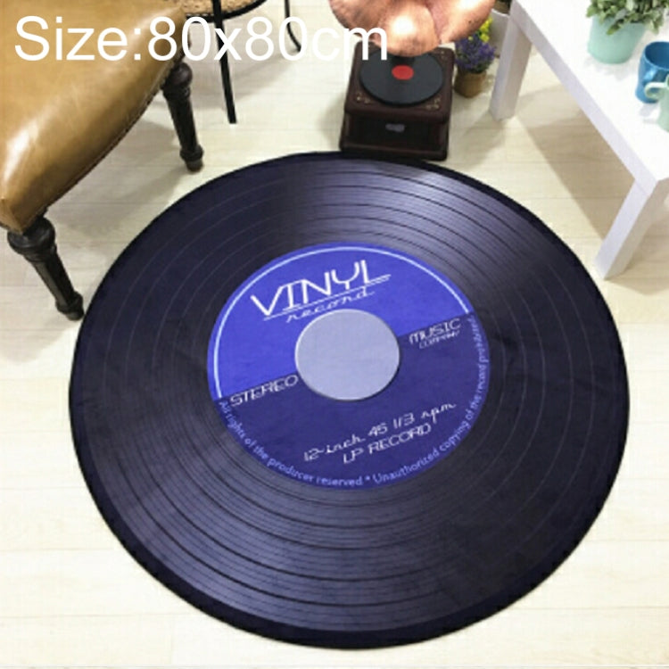 クリエイティブレトロ3D DVR録画カーペット 丸型CDフロアマット ホームデコ リビングルーム 子供部屋装飾ラグ、直径60cm、直径80cm、直径100cm、直径120cm、直径160cm、直径180cm