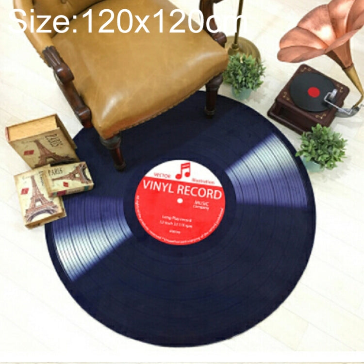 クリエイティブレトロ3D DVR録画カーペット 丸型CDフロアマット ホームデコ リビングルーム 子供部屋装飾ラグ、直径60cm、直径80cm、直径100cm、直径120cm、直径160cm、直径180cm