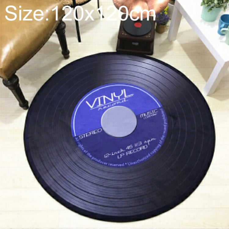 クリエイティブレトロ3D DVR録画カーペット 丸型CDフロアマット ホームデコ リビングルーム 子供部屋装飾ラグ、直径60cm、直径80cm、直径100cm、直径120cm、直径160cm、直径180cm