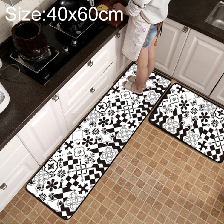 幾何学格子柄カーペット キッチンバス滑り止めマット、40x60cm、40x120cm、50x80cm、50x160cm、40x60cm + 40x120cm、50x80cm + 50x160cm
