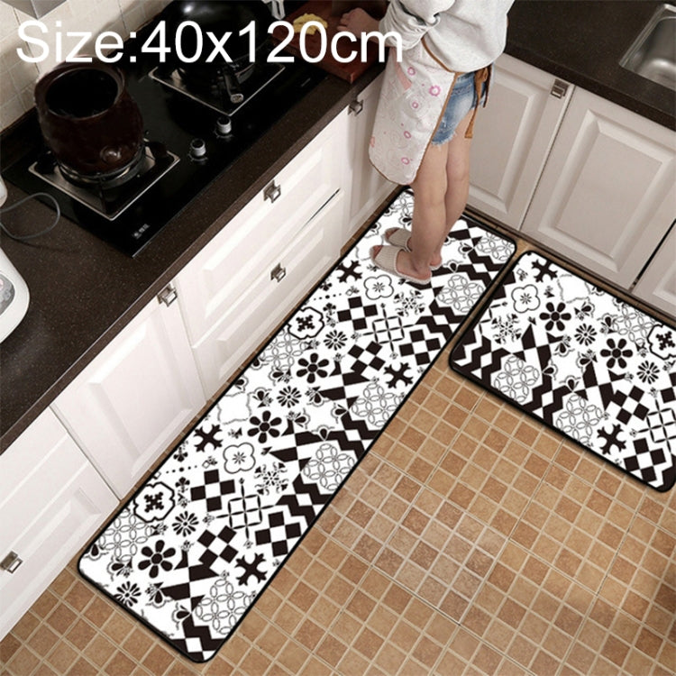 幾何学格子柄カーペット キッチンバス滑り止めマット、40x60cm、40x120cm、50x80cm、50x160cm、40x60cm + 40x120cm、50x80cm + 50x160cm