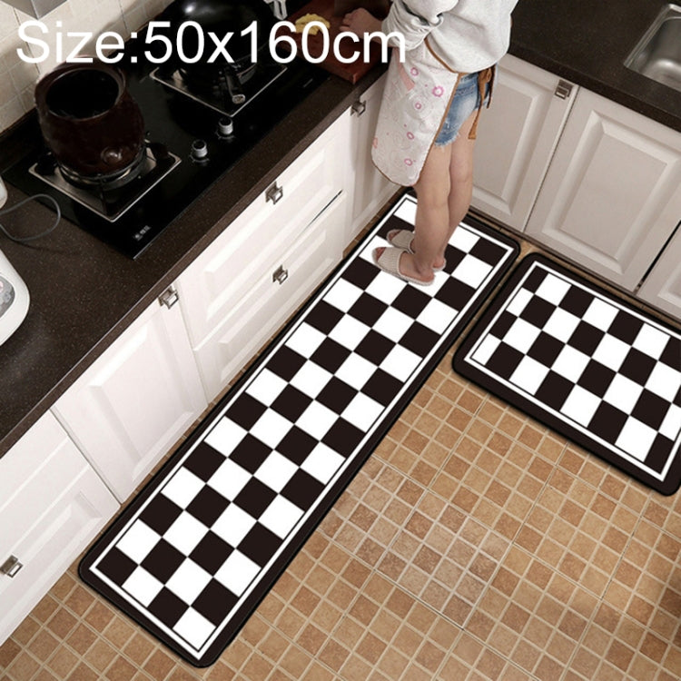 幾何学格子柄カーペット キッチンバス滑り止めマット、40x60cm、40x120cm、50x80cm、50x160cm、40x60cm + 40x120cm、50x80cm + 50x160cm
