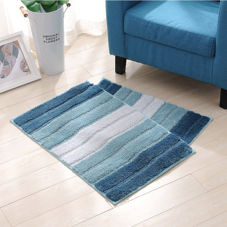 ストライプ室内用滑り止めバスルームキッチンフロアマット マイクロファイバーラグカーペット、46x71cm、51x81.5cm
