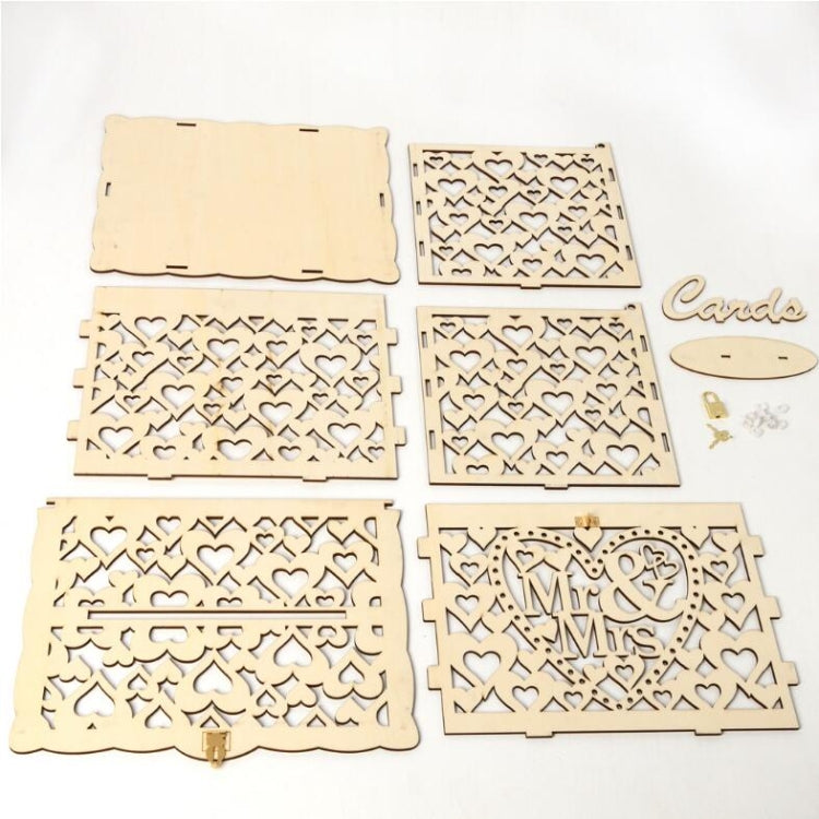 DIY 木製 美しいウェディングカードボックス ギフト装飾ボックス、小サイズ、大サイズ