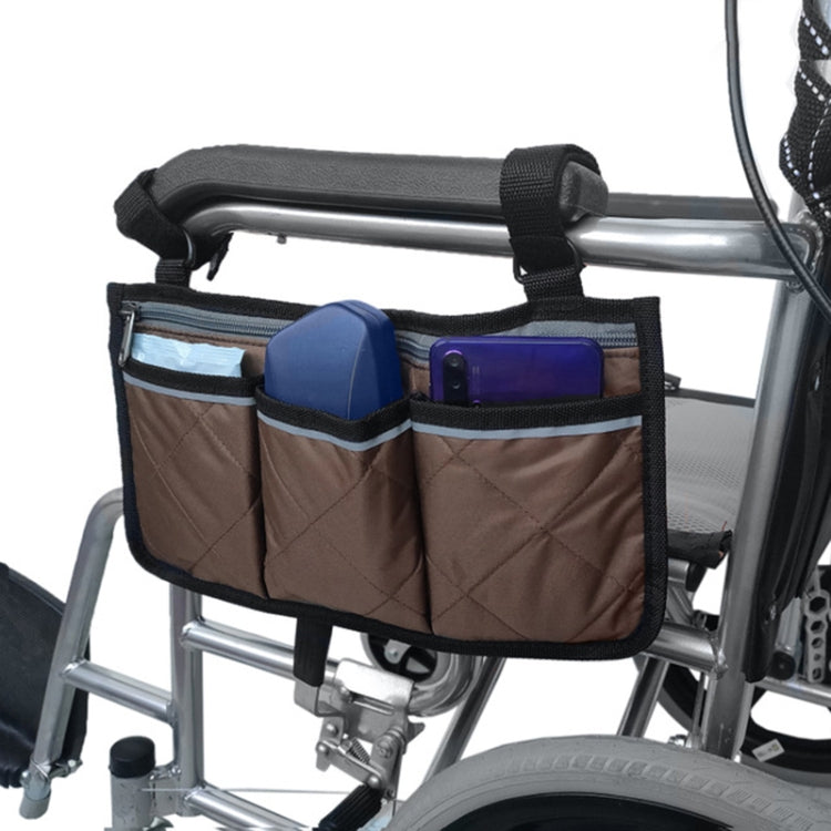 歩行補助 車椅子用アームレスト側面収納バッグ 車内収納吊り下げバッグ、パープル、ブラック、ブラウン、ワインレッド、ダークブルー