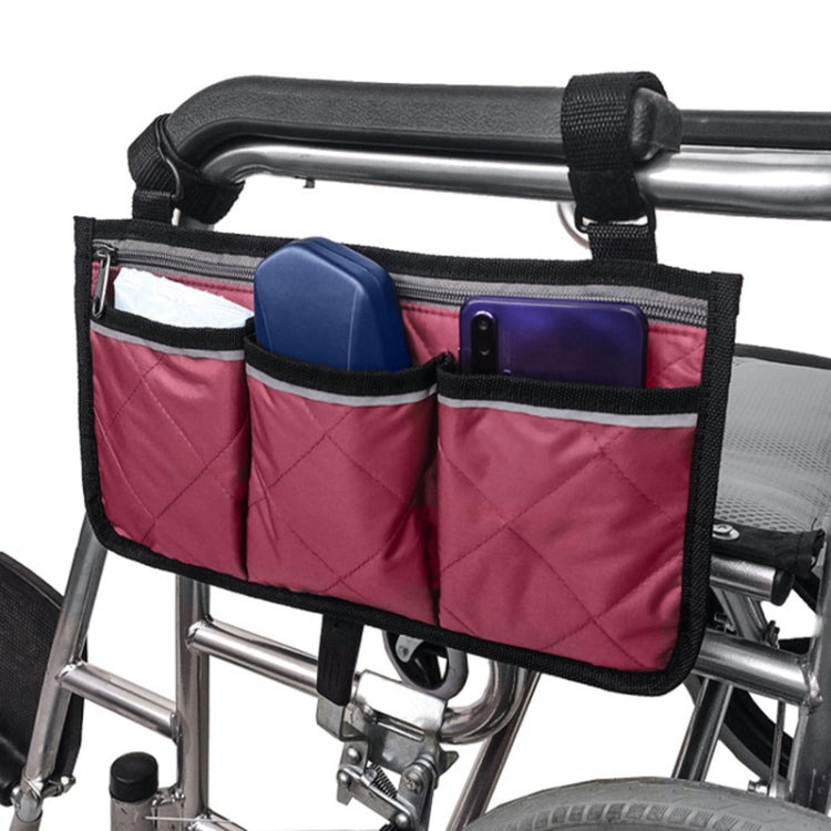 歩行補助 車椅子用アームレスト側面収納バッグ 車内収納吊り下げバッグ、パープル、ブラック、ブラウン、ワインレッド、ダークブルー