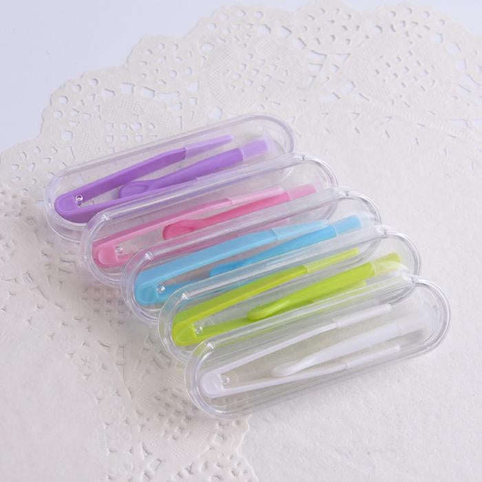 5個セット 携帯用コンタクトレンズ専用ピンセット＆スティックセット トラベルキット