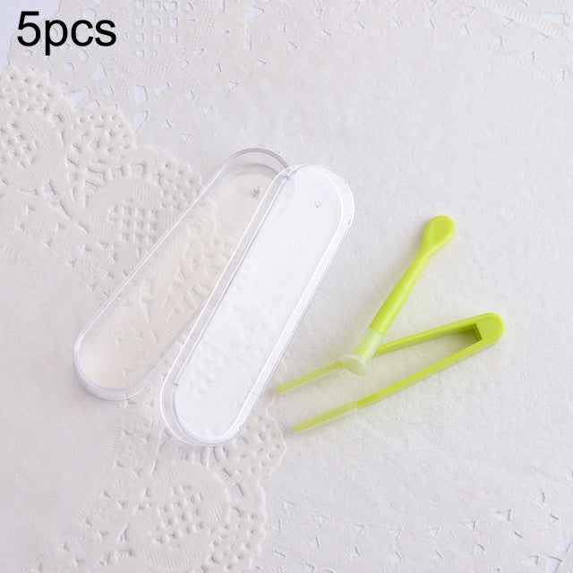 5個セット 携帯用コンタクトレンズ専用ピンセット＆スティックセット トラベルキット