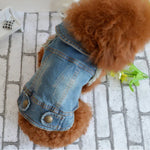 レトロ個性派デニム小型ベスト ペット犬服 ペットジャケット、L、XL、XS、M