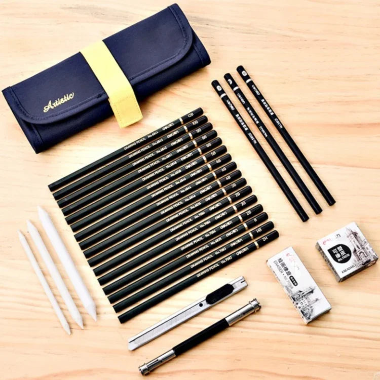 27イン1 スケッチ鉛筆セット 絵画道具 学用品 27イン1