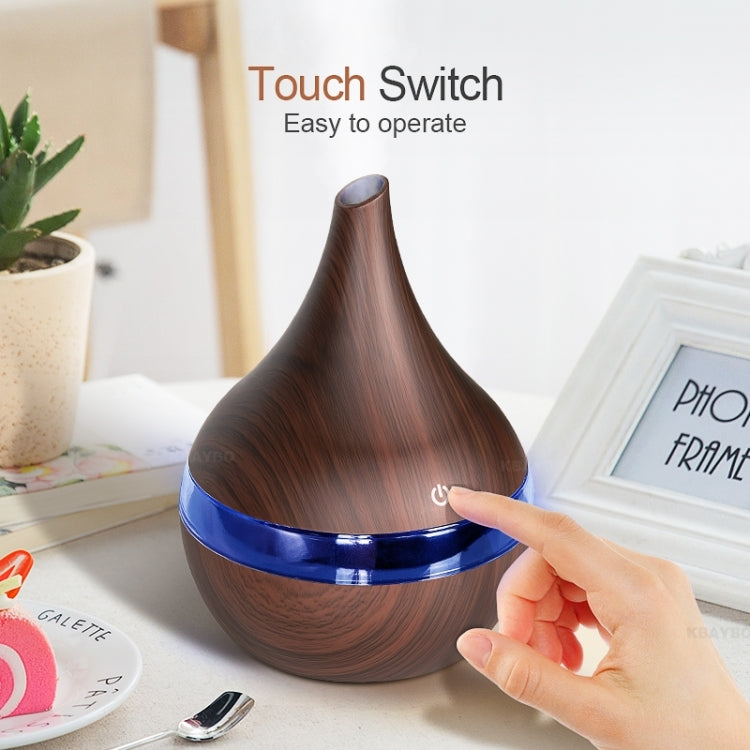 300ml USB電動アロマ空気ディフューザー 木製超音波加湿器 エッセンシャルオイルアロマテラピー クールミストメーカー