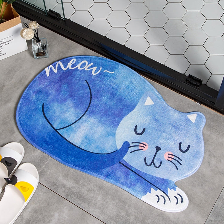 キャラクター 寝ている猫 バスマット バスルームカーペット トイレ滑り止め床マット 40X60CM 60X90CM