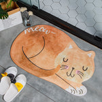 キャラクター 寝ている猫 バスマット バスルームカーペット トイレ滑り止め床マット 40X60CM 60X90CM