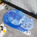 キャラクター 寝ている猫 バスマット バスルームカーペット トイレ滑り止め床マット 40X60CM 60X90CM