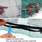 スプリングケージ釣り網自動折りたたみエビケージ丸型スプリング魚網、特大メッシュ、暗号化メッシュ大