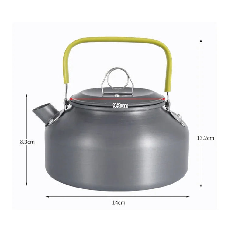 0.8L携帯用アウトドア登山ピクニック用アルミ製ティーポット ケトル コーヒーポット 0.8L