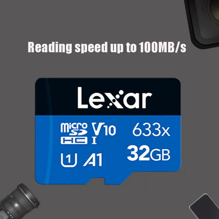 Lexar 633x 32GB高速携帯電話用メモリーTFカード ドライブレコーダーメモリーカード、32GB