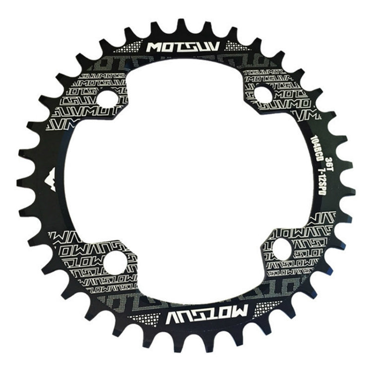 MOTSUV ラウンドナロー ワイドチェーンリング MTB自転車 104BCD 歯板パーツ、ディスク 32T、ディスク 34T、ディスク 36T、ディスク 38T、楕円板 32T、楕円板 34T、楕円板 36T、楕円板 38T