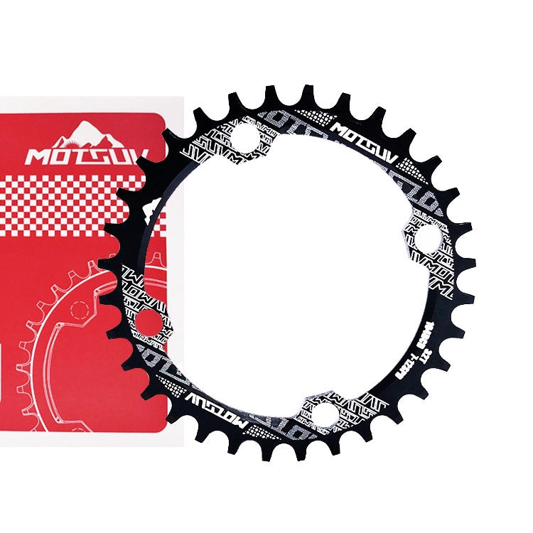 MOTSUV ラウンドナロー ワイドチェーンリング MTB自転車 104BCD 歯板パーツ、ディスク 32T、ディスク 34T、ディスク 36T、ディスク 38T、楕円板 32T、楕円板 34T、楕円板 36T、楕円板 38T
